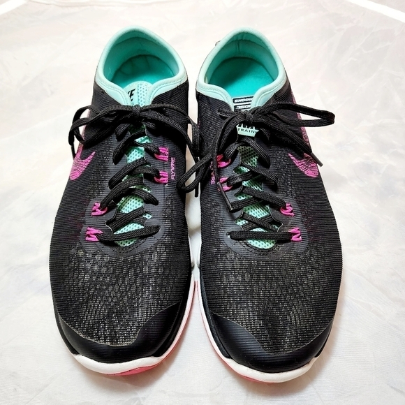 NIKE Flex Supreme TR4 Training Shoe Women's 7 Black Teal Pink Athletic Running - Picture 2 of 13